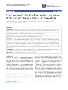 Effects of molecular structural variants on serum Krebs von den Lungen-6 levels in sarcoidosis