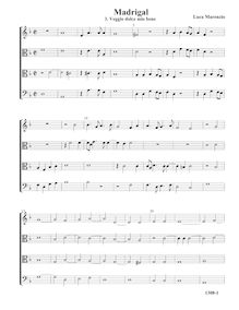 Partition , Veggio dolce mio bene - partition complète (Tr T T B), madrigaux pour 4 voix