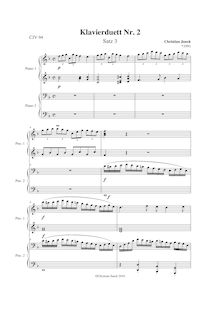 Partition mouvement 3, Piano Duet No.2 en F major, F major, Junck, Christian