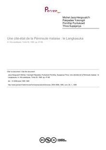 Une cité-état de la Péninsule malaise : le Langkasuka - article ; n°1 ; vol.50, pg 47-68