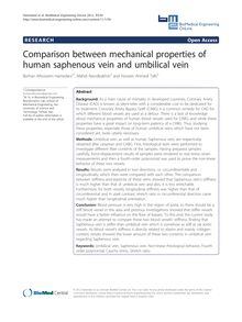 Comparison between mechanical properties of human saphenous vein and umbilical vein