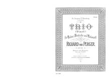 Partition parties complètes, corde Trio, D minor, Perger, Richard von