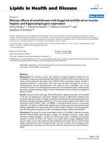 Dietary effects of arachidonate-rich fungal oil and fish oil on murine hepatic and hippocampal gene expression