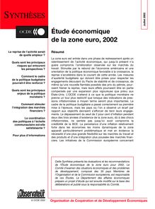 Synthèses – Étude économique de la zone euro, 2002
