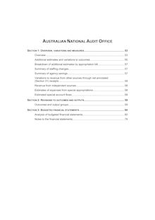 Portfolio Budget Statements 2004–05 Part C Australian National Audit  Office