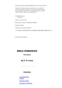 Bible Romances - First Series