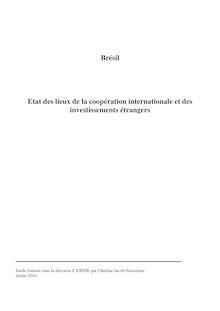 Brésil Etat des lieux de la coopération internationale et des  ...