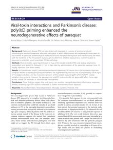 Viral-toxin interactions and Parkinson’s disease: poly(I:C) priming enhanced the neurodegenerative effects of paraquat