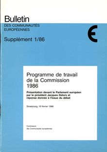 Programme de travail de la Commission 1986