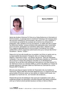 Martine ROBERT Après des études à Sciences Po Paris et au Celsa ...