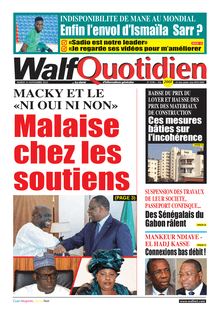 Walf Quotidien n°9190 - du mardi 15 novembre 2022