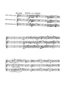 Partition cor 1/2/3 (G, F, C), Trio pour two Cors-Alto et Cor-Basse avec Piano accompagnement, Op.15