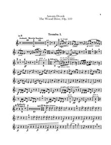 Partition trompette 1, 2 et 3 (en F, C), pour Wild Dove, Holoubek (The Wood Dove)Die Waldtaube. Symphonisches Gedicht nach der gleichnamigen Ballade von K. Jaromir Erben für großes Orchester.