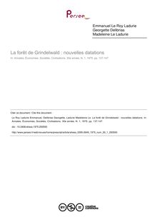 La forêt de Grindelwald : nouvelles datations - article ; n°1 ; vol.30, pg 137-147