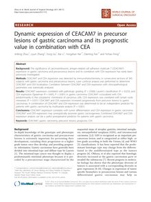 Dynamic expression of CEACAM7 in precursor lesions of gastric carcinoma and its prognostic value in combination with CEA