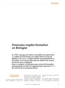 Panorama emploi-formation en Bretagne (Octant n° 106)