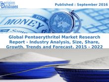 Pentaerythritol Market – Global Outlook Analysis Report 2015-2022