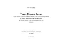 Partition complète, Three Chinese poèmes, Open, Bevan, John
