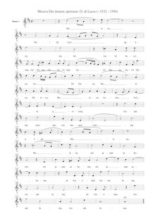 Partition ténor 1 , partie [G2 clef], Musica Dei donum optimi, Lassus, Orlande de par Orlande de Lassus