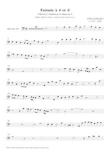 Partition viole de basse , partie, Fantasia pour 4 violes de gambe