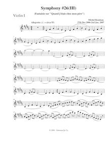 Partition violons I, Symphony No.26, B major, Rondeau, Michel par Michel Rondeau