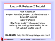 Linux-HA Release 2 Tutorial