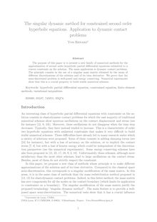 The singular dynamic method for constrained second order hyperbolic equations Application to dynamic contact