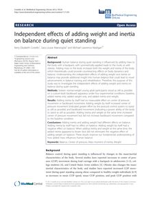 Independent effects of adding weight and inertia on balance during quiet standing