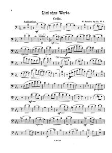 Partition No.2 violoncelle, Lied ohne Worte, Zwei Triosätze, Rudnick, Wilhelm