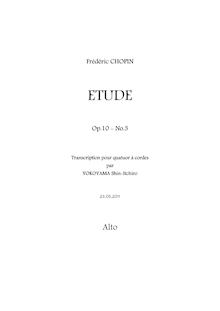 Partition viole de gambe, Etudes Op.10, Chopin, Frédéric