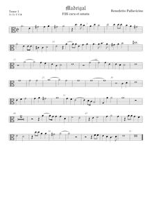 Partition ténor viole de gambe 1, alto clef, Madrigali a 5 voci, Libro 4