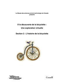 Section 2 : L histoire de la bicyclette