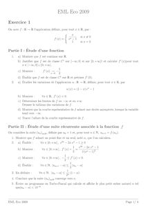Mathématiques 2009 Classe Prepa HEC (ECE) EM Lyon