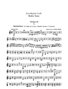 Partition violons II, Lully Ballet , Mottl, Felix