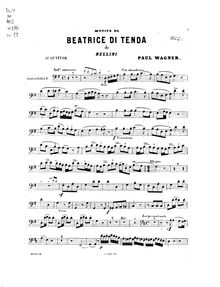 Partition de violoncelle, quatuor No.11, Motifs de  Beatrice di Tenda 
