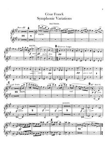 Partition hautbois 1/2, Variations Symphoniques pour piano et orchestre