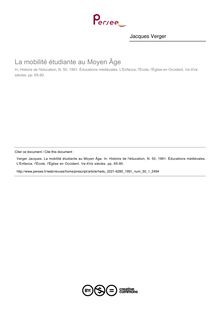 La mobilité étudiante au Moyen Âge - article ; n°1 ; vol.50, pg 65-90