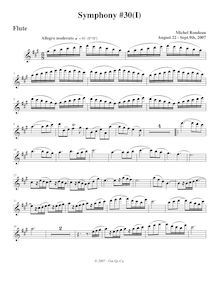 Partition flûte, Symphony No.30, A major, Rondeau, Michel