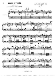 Partition Etude No.2 (D major), Douze Études dans tous les tons majeurs, Op.35