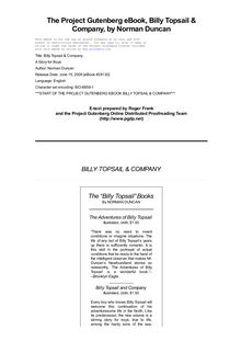 Billy Topsail & Company - A Story for Boys