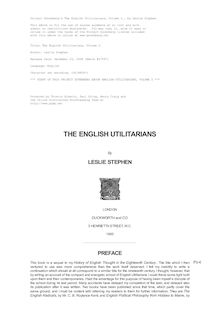 The English Utilitarians, Volume I.