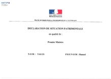 Déclaration de patrimoine de Manuel Valls en 2014