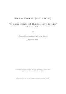 Partition complète, O quam suavis est Domine spiritus tuus, Molinaro, Simone par Simone Molinaro