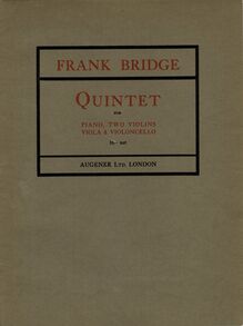 Partition couverture couleur, Piano quintette, D minor, Bridge, Frank