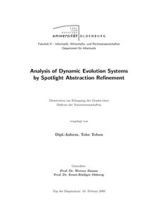 Analysis of dynamic evolution systems by spotlight abstraction refinement [Elektronische Ressource] / vorgelegt von Tobe Toben