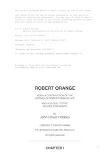 Robert Orange - Being a Continuation of the History of Robert Orange