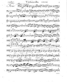 Partition violoncelle, Piano Trio No.7, Op.20, Onslow, Georges