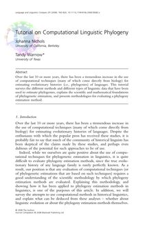 Tutorial on Computational Linguistic Phylogeny