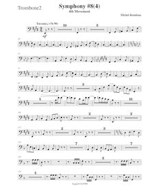 Partition Trombone 2, Symphony No.8, E major, Rondeau, Michel par Michel Rondeau