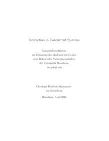 Interaction in concurrent systems [Elektronische Ressource] / vorgelegt von Christoph Friedrich Minnameier